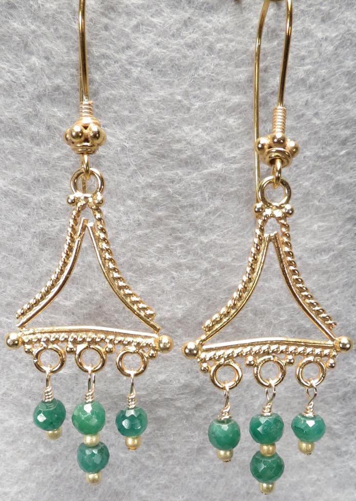 VENUS IN GREEN Emerald Earrings Ancient Roman Style 24K GV VENUS IN GREEN Emerald Earrings Ancient Roman Style 24K GV