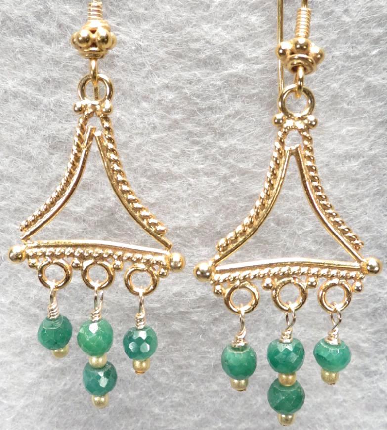 VENUS IN GREEN Emerald Earrings Ancient Roman Style 24K GV VENUS IN GREEN Emerald Earrings Ancient Roman Style 24K GV