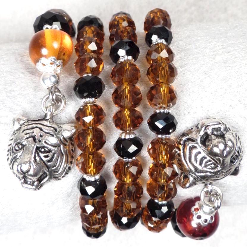 Caterina The Tigress Coil Bracelet Baltic Amber Jet & Tawny Crystal Renaissance Style Caterina The Tigress Coil Bracelet Baltic Amber Jet & Tawny Crystal Renaissance Style