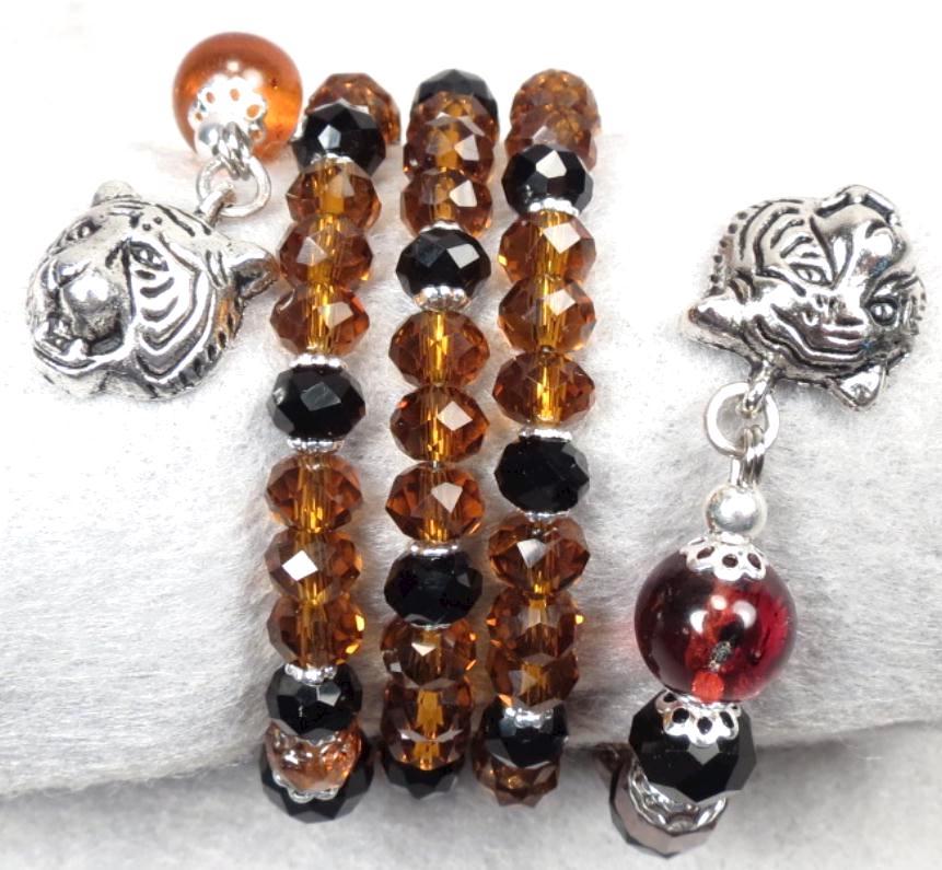 Caterina The Tigress Coil Bracelet Baltic Amber Jet & Tawny Crystal Renaissance Style Caterina The Tigress Coil Bracelet Baltic Amber Jet & Tawny Crystal Renaissance Style