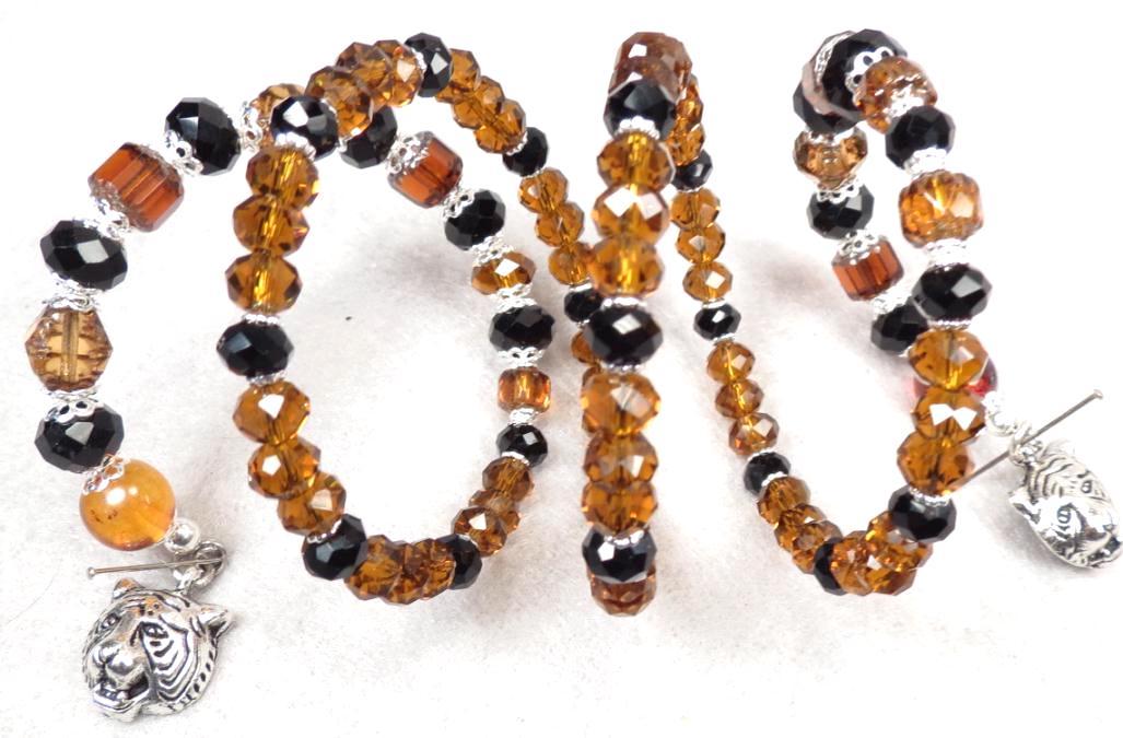 Caterina The Tigress Coil Bracelet Baltic Amber Jet & Tawny Crystal Renaissance Style Caterina The Tigress Coil Bracelet Baltic Amber Jet & Tawny Crystal Renaissance Style