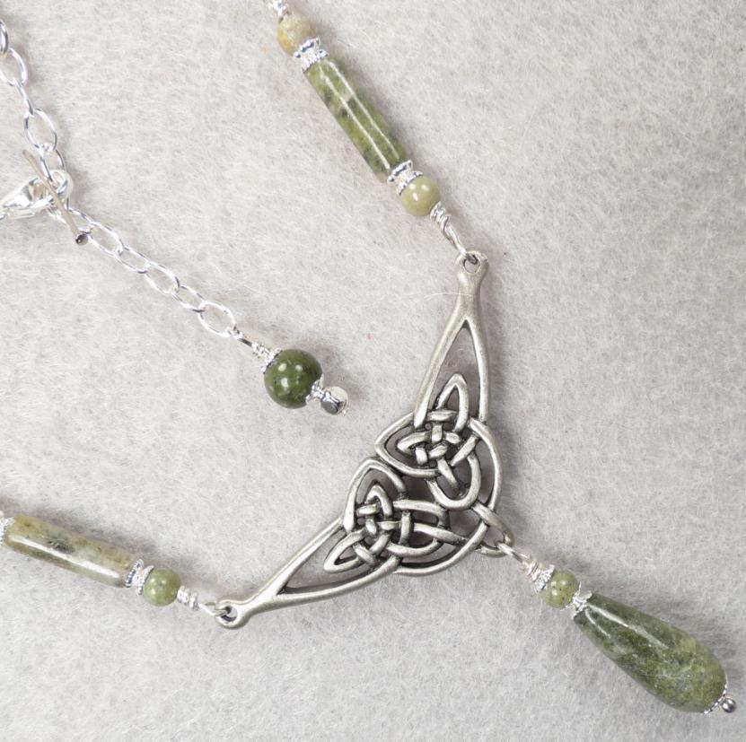 ISOLDE Necklace Irish Connemara Marble Celtic Medieval Style ISOLDE Necklace Irish Connemara Marble Celtic Medieval Style