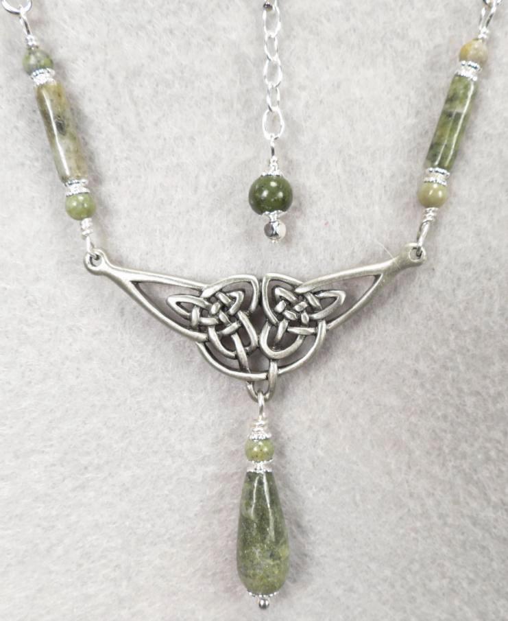 ISOLDE Necklace Irish Connemara Marble Celtic Medieval Style ISOLDE Necklace Irish Connemara Marble Celtic Medieval Style