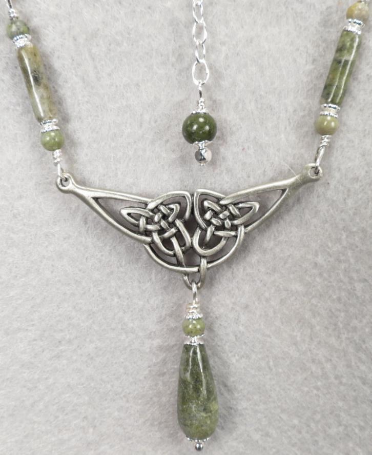 ISOLDE Necklace Irish Connemara Marble Celtic Medieval Style ISOLDE Necklace Irish Connemara Marble Celtic Medieval Style