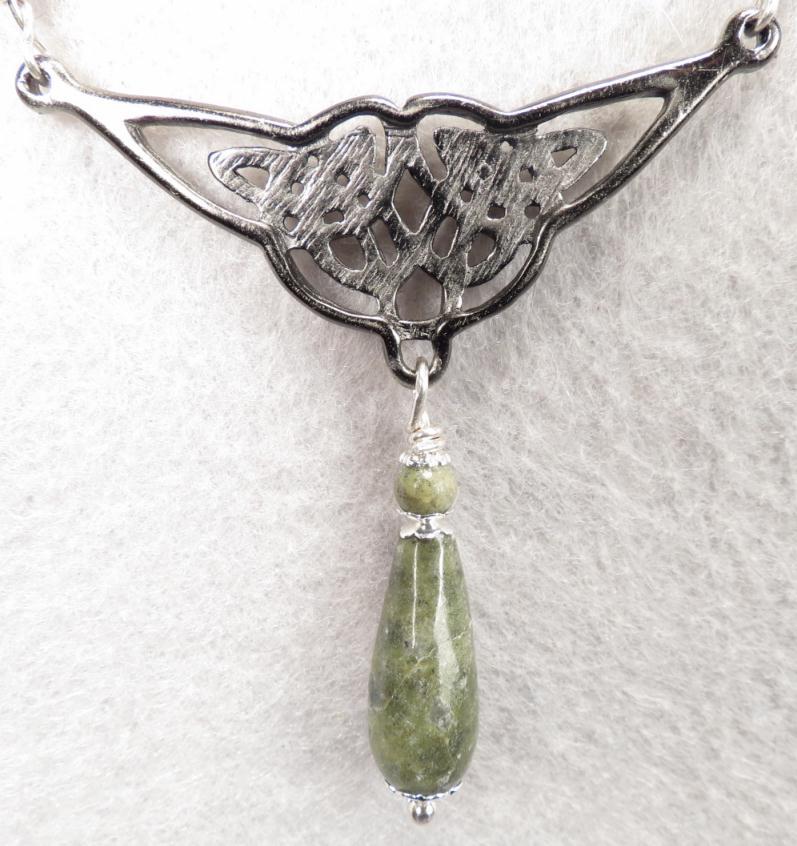 ISOLDE Necklace Irish Connemara Marble Celtic Medieval Style ISOLDE Necklace Irish Connemara Marble Celtic Medieval Style