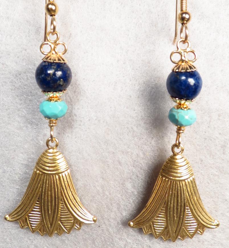 Egyptian Lotus Flower Earrings