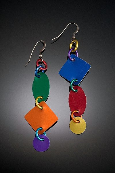 Anodized Aluminum Multi Shape Earrings Anodized Aluminum Multi Shape Earrings