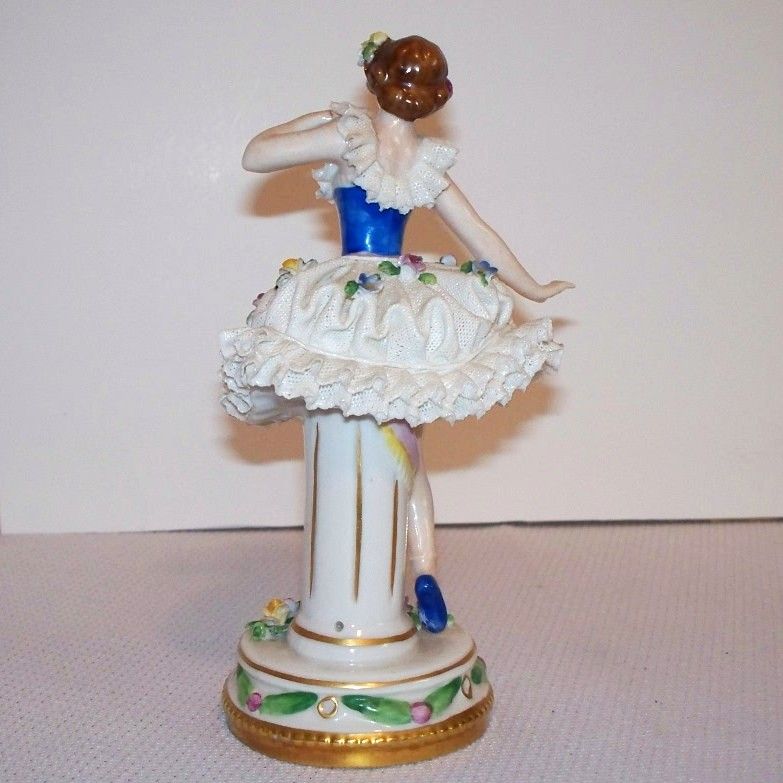 Sitzendorf German Porcelain Dresden Lace Ballerina Sitzendorf German Porcelain Dresden Lace Ballerina