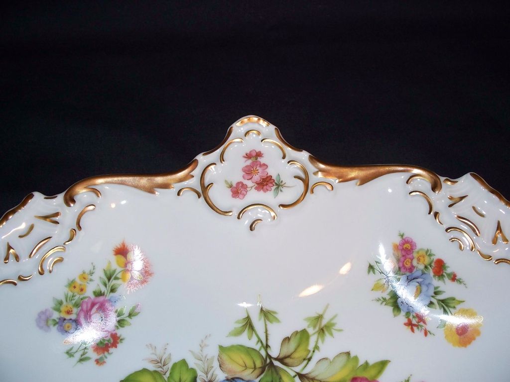 Kaiser W Germany Floral Handled Serving Plate Kaiser W Germany Floral Handled Serving Plate