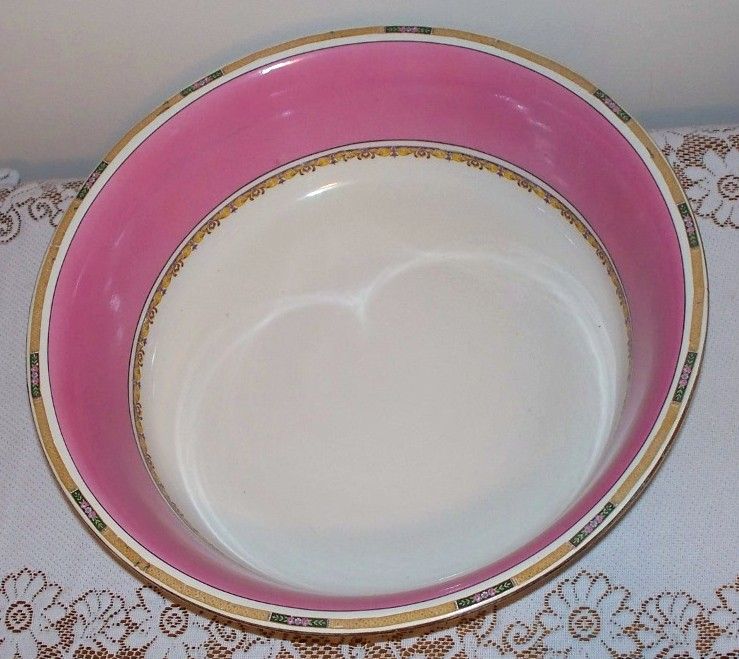 Swinnertons Pink and White Water Pitcher and Wash Basin Swinnertons Pink and White Water Pitcher and Wash Basin