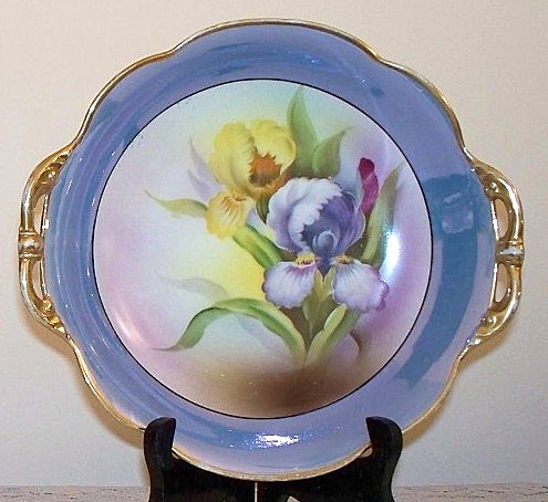 Noritake Hand Painted Iris Serving Dish Noritake Hand Painted Iris Serving Dish