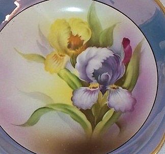 Noritake Hand Painted Iris Serving Dish Noritake Hand Painted Iris Serving Dish