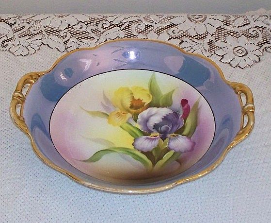 Noritake Hand Painted Iris Serving Dish Noritake Hand Painted Iris Serving Dish