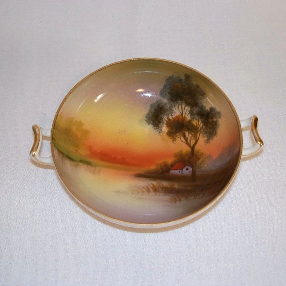 Noritake House by the Lake Handled Pedestal Bowl Noritake House by the Lake Handled Pedestal Bowl