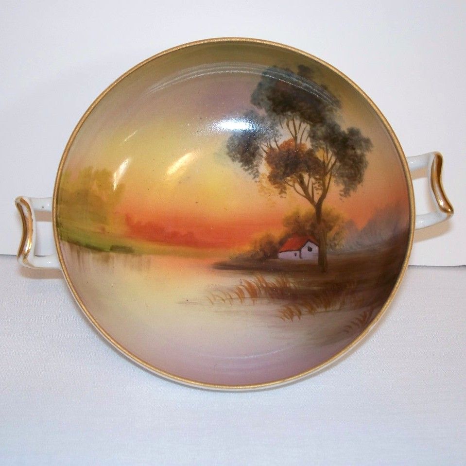 Noritake House by the Lake Handled Pedestal Bowl Noritake House by the Lake Handled Pedestal Bowl