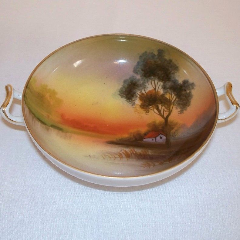 Noritake House by the Lake Handled Pedestal Bowl Noritake House by the Lake Handled Pedestal Bowl
