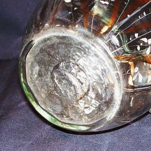 Antique Fenton Enameled Water Set - Lily of the Valley Antique Fenton Enameled Water Set - Lily of the Valley