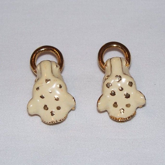 Enamel Snow Leopard Door Knocker Clip-on Earrings Enamel Snow Leopard Door Knocker Clip-on Earrings