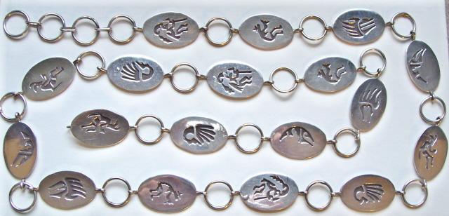 YAZZIE Sterling Silver Hopi Concho Belt, Overlay, 154 GRAMS YAZZIE Sterling Silver Hopi Concho Belt, Overlay, 154 GRAMS