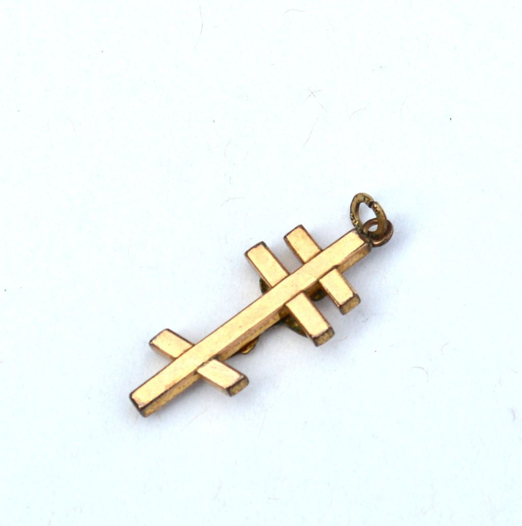 from 12K  ORTHODOX Bar Hallmarked Three three Filled Gold Charm  charm Pendant  cross Cross