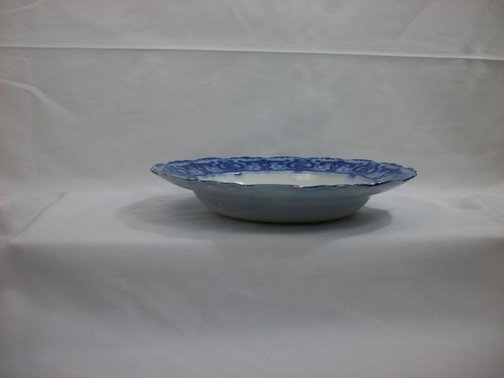 Clarendon Flow Blue Soup Bowl by Henry Alcock, 1890s Clarendon Flow Blue Soup Bowl by Henry Alcock, 1890s