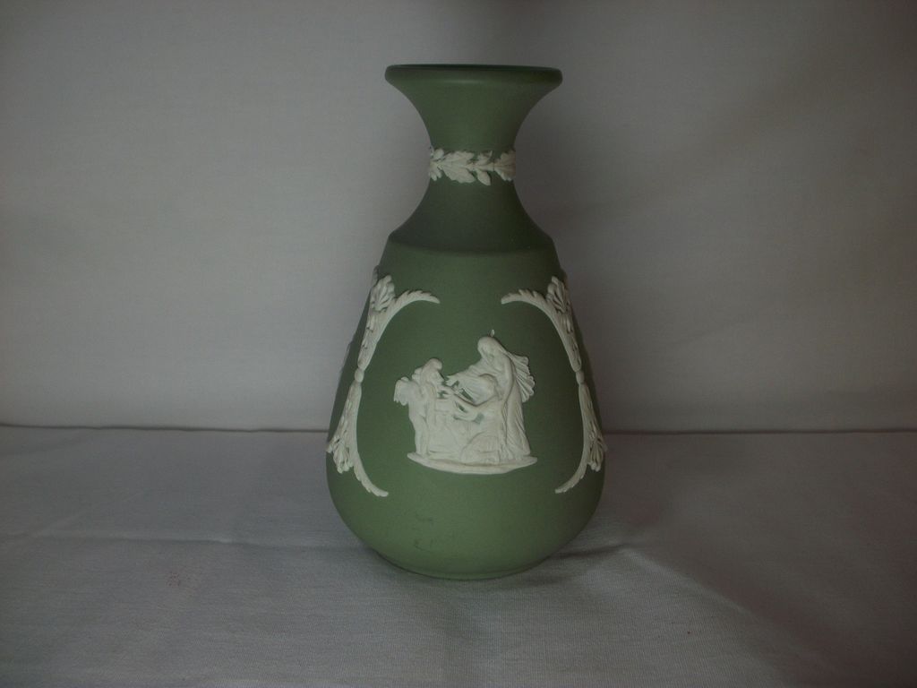 Wedgwood Jasperware Bud Vase in sage green Wedgwood Jasperware Bud Vase in sage green