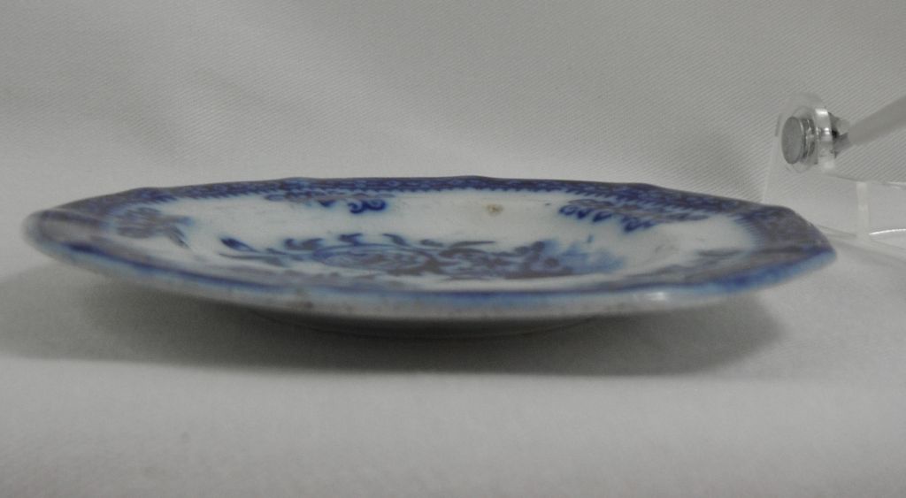 Flow Blue Cup Saucer Plate, Poppy by an unknown maker, 1840s Flow Blue Cup Saucer Plate, Poppy by an unknown maker, 1840s