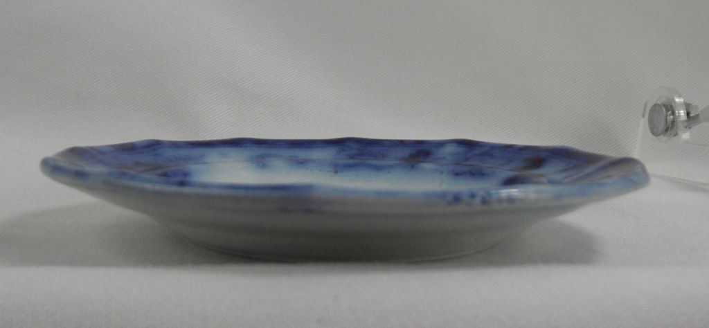 Flow Blue Cup Saucer Plate, Hong Kong by Charles Meigh, 1850s Flow Blue Cup Saucer Plate, Hong Kong by Charles Meigh, 1850s