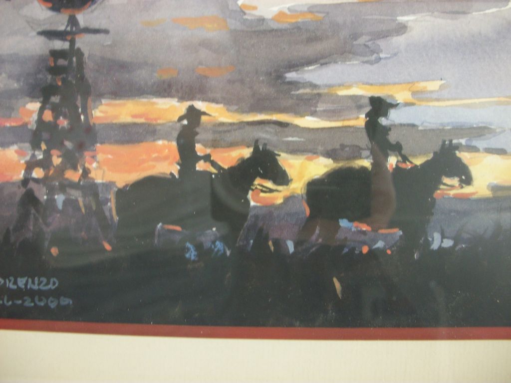 Windmill at Dawn Watercolor by Lorenzo Castaneda, 2000 Windmill at Dawn Watercolor by Lorenzo Castaneda, 2000