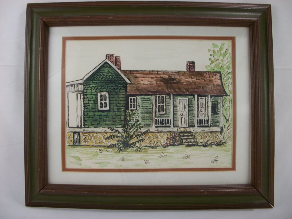 Early American Building Watercolor by C Ray Early American Building Watercolor by C Ray