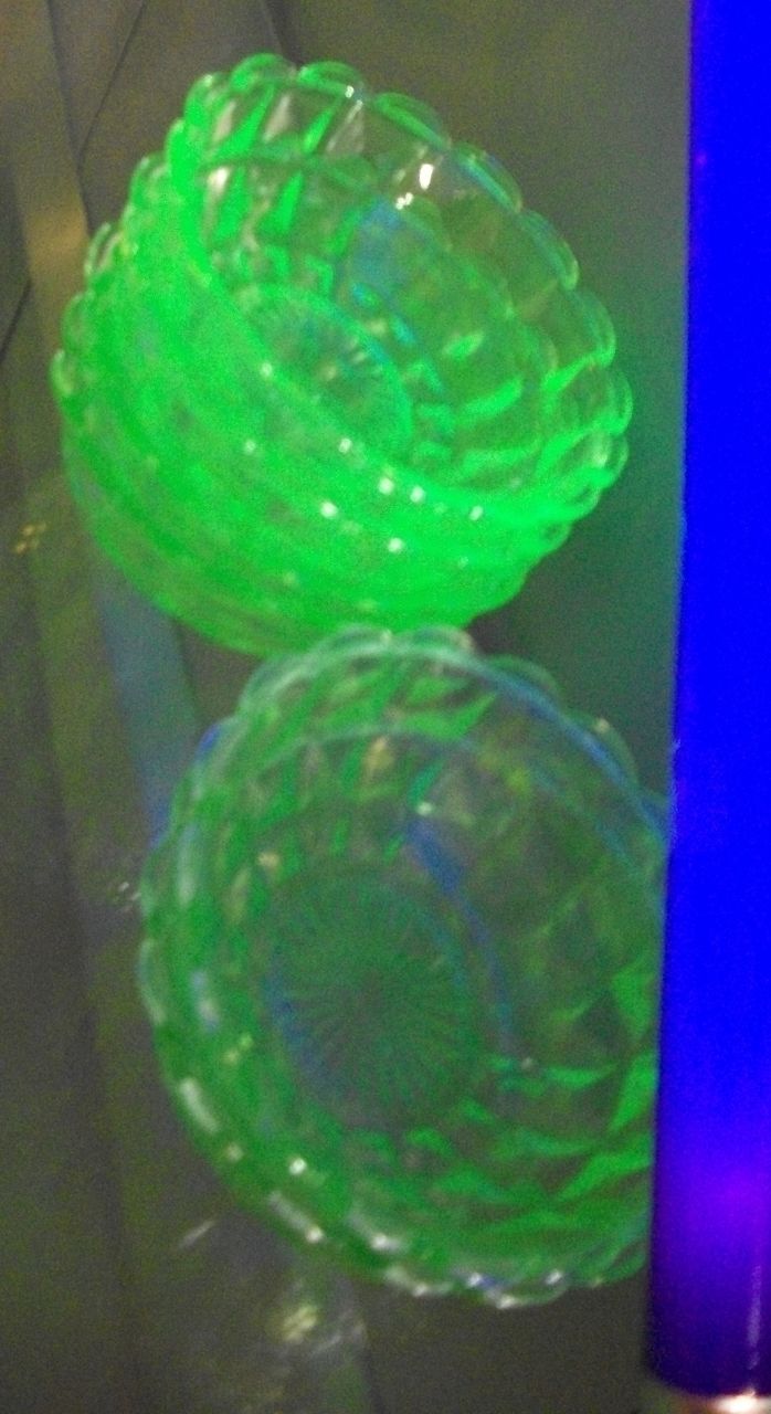 Green Depression Glass Berry Bowl Set Green Depression Glass Berry Bowl Set