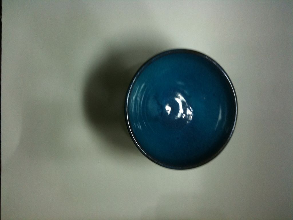 Harding Black open vase, oxidation blue glaze over turned red clay Harding Black open vase, oxidation blue glaze over turned red clay