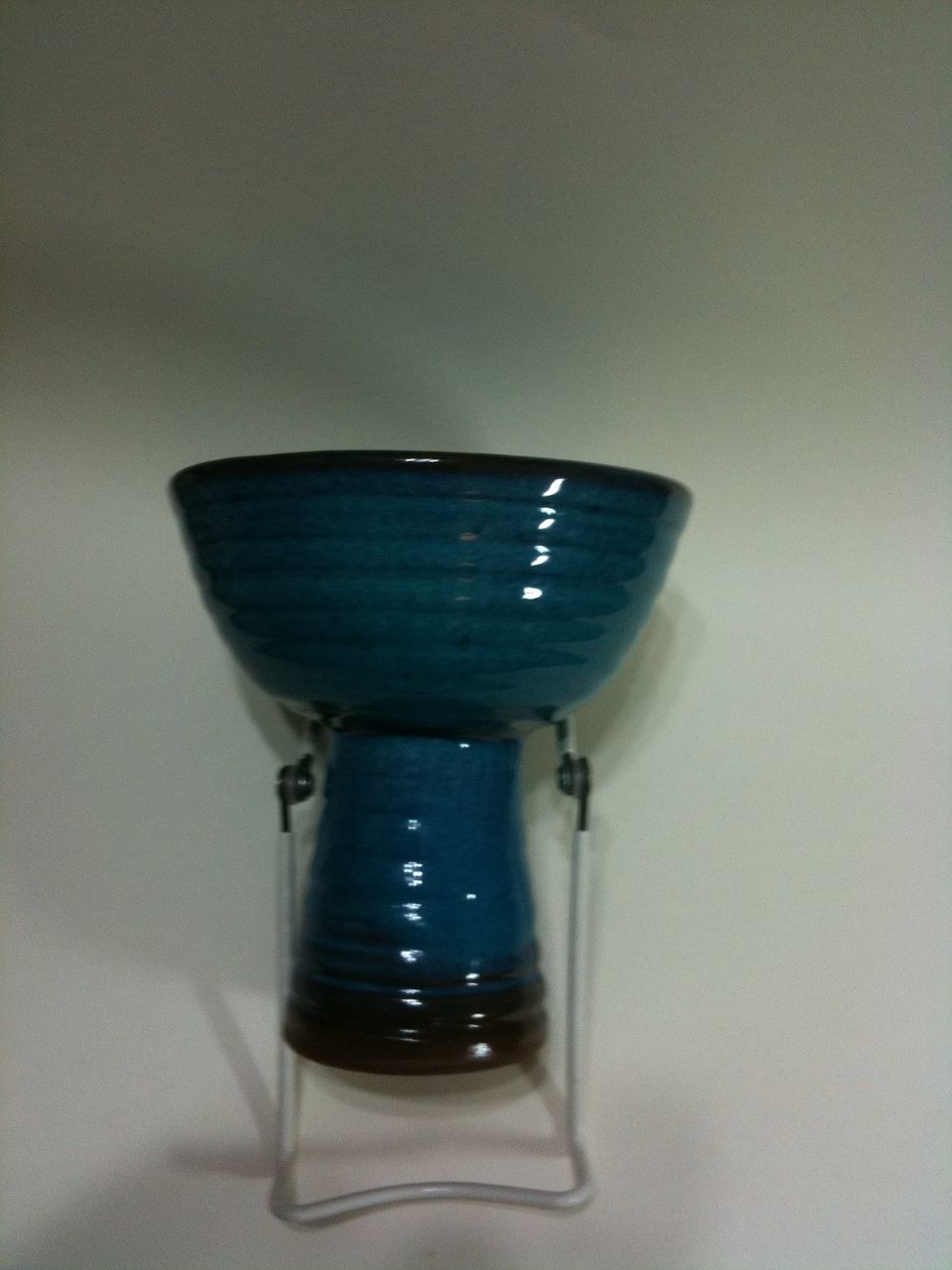 Harding Black open vase, oxidation blue glaze over turned red clay Harding Black open vase, oxidation blue glaze over turned red clay