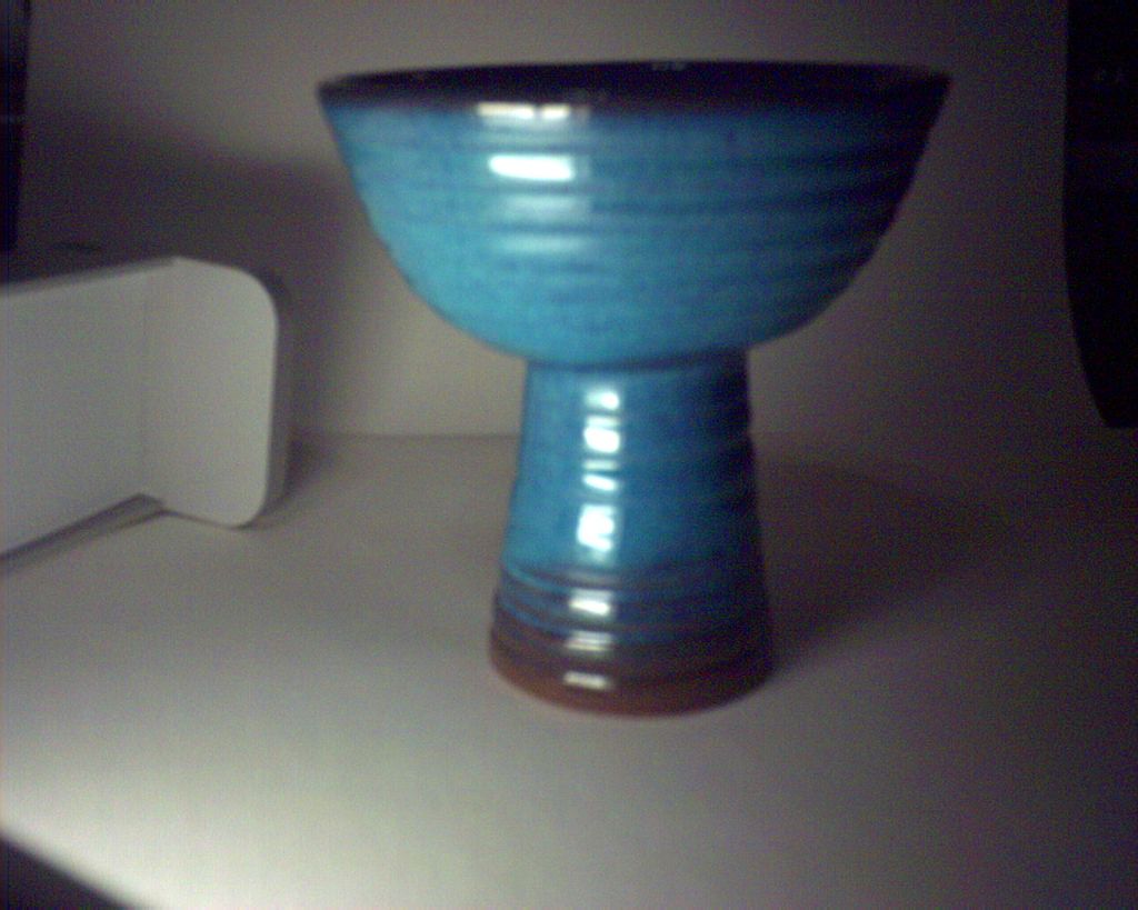 Harding Black open vase, oxidation blue glaze over turned red clay Harding Black open vase, oxidation blue glaze over turned red clay