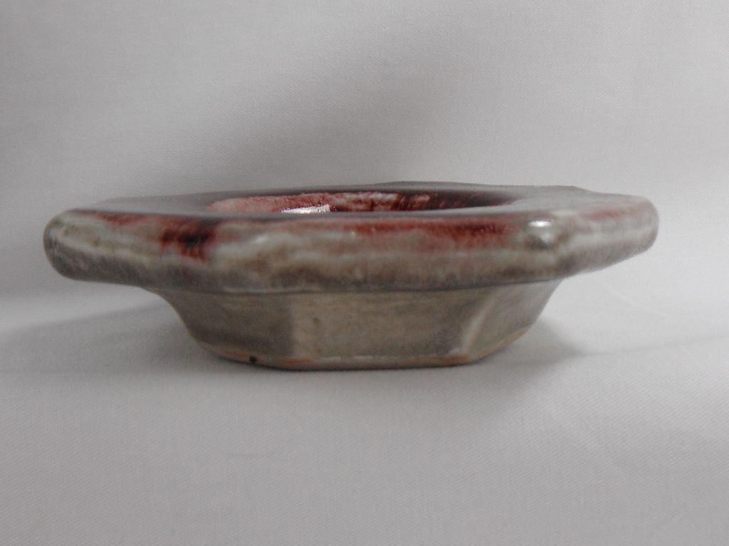 Harding Black Tray with Spotted Dark Red Glaze over Oatmeal 1985 Harding Black Tray with Spotted Dark Red Glaze over Oatmeal 1985