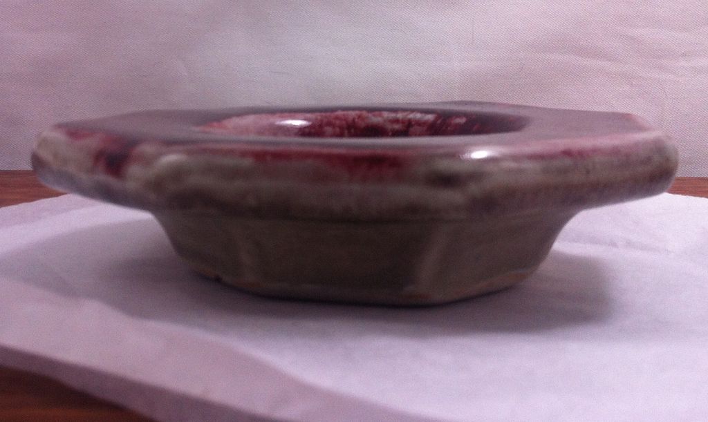 Harding Black Tray with Spotted Dark Red Glaze over Oatmeal 1985 Harding Black Tray with Spotted Dark Red Glaze over Oatmeal 1985