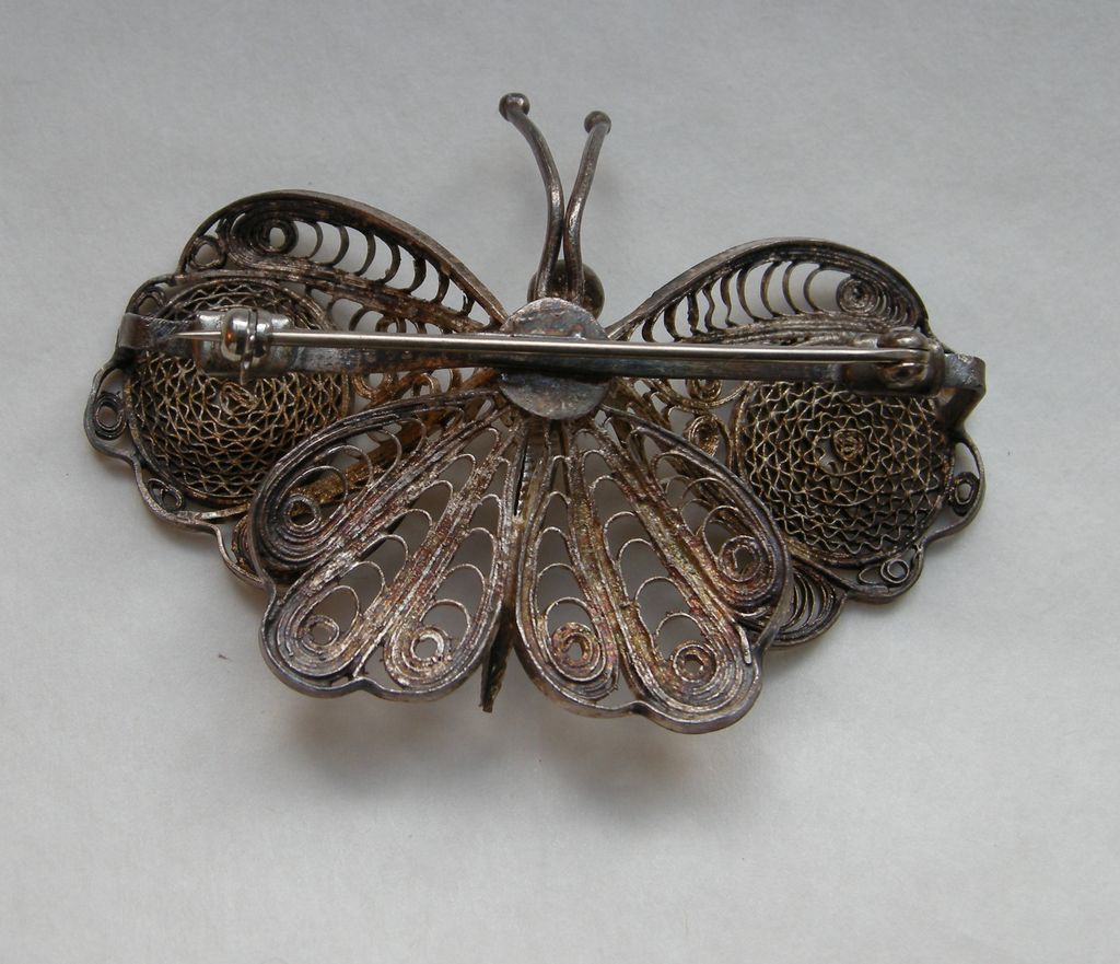 filigree butterfly brooch