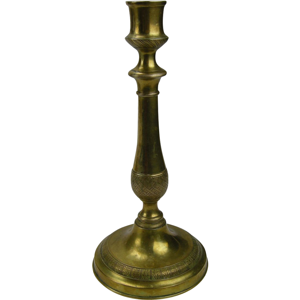 Early 19th C. Fine Brass Candlestick from suzandentryantiques on Ruby Lane