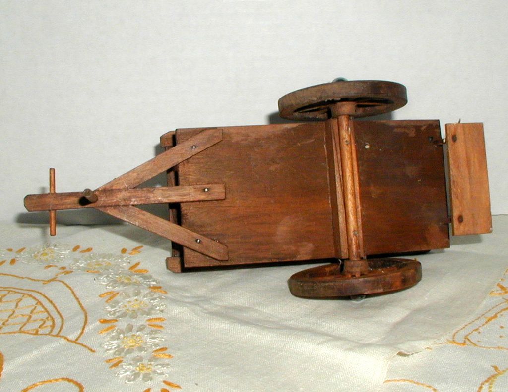 Hand Made Miniature Wooden Hay Wagon Hand Made Miniature Wooden Hay Wagon