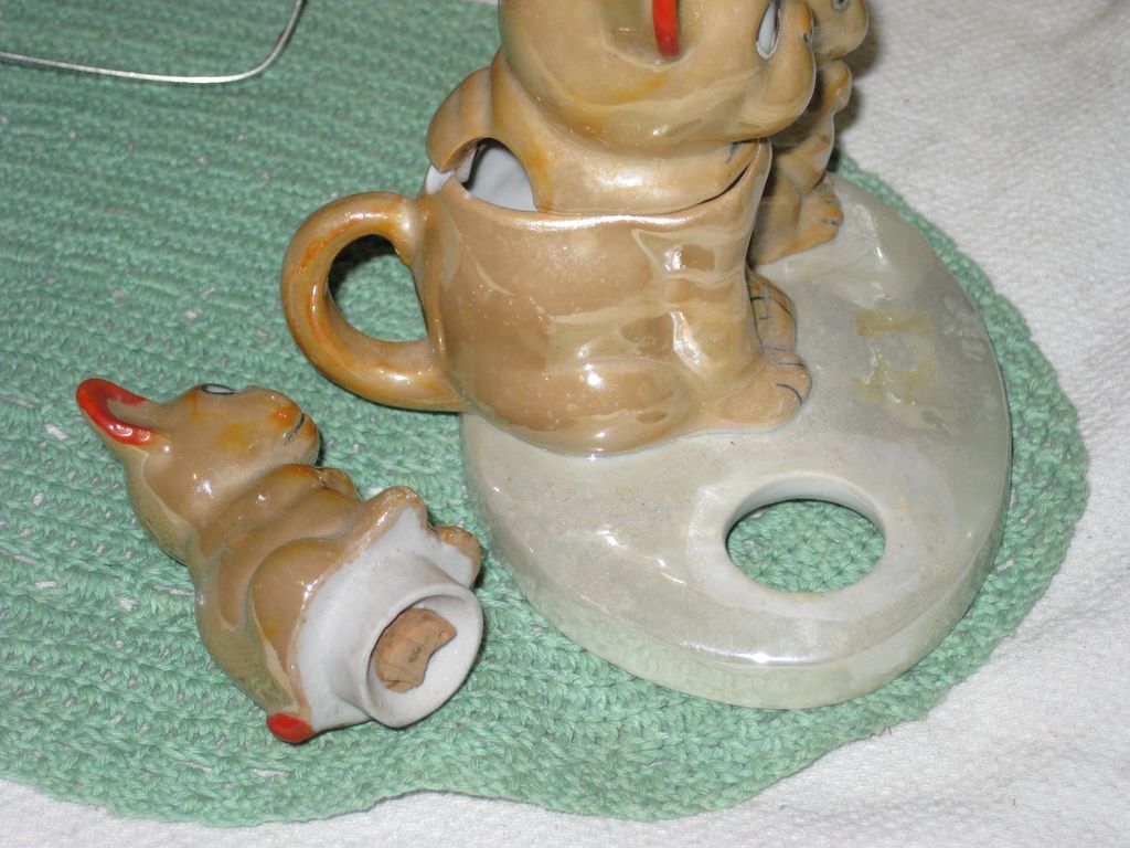 Vintage Luster Pug French Bull Terrier Dog Condiment Salt Pepper Set Vintage Luster Pug French Bull Terrier Dog Condiment Salt Pepper Set