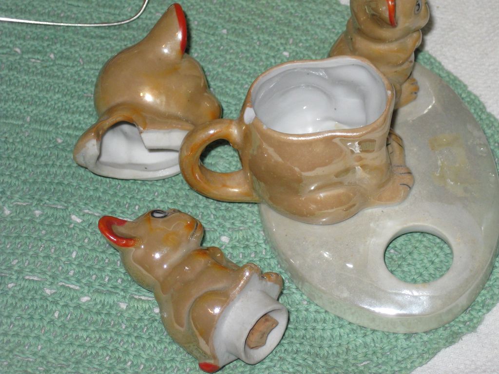 Vintage Luster Pug French Bull Terrier Dog Condiment Salt Pepper Set Vintage Luster Pug French Bull Terrier Dog Condiment Salt Pepper Set