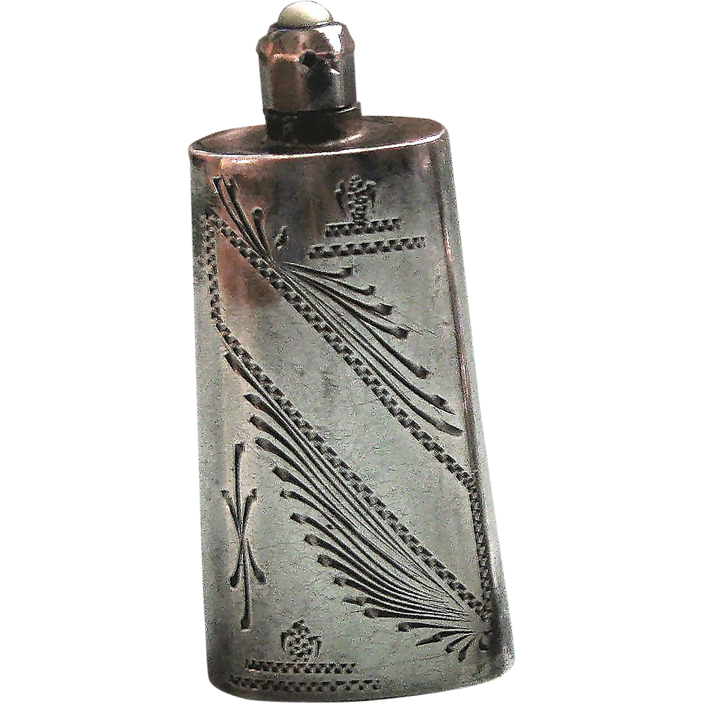 Vintage Sterling Silver Ornate Miniature turquoise top Perfume Scent Bottle Mexico Vintage Sterling Silver Ornate Miniature turquoise top Perfume Scent Bottle Mexico
