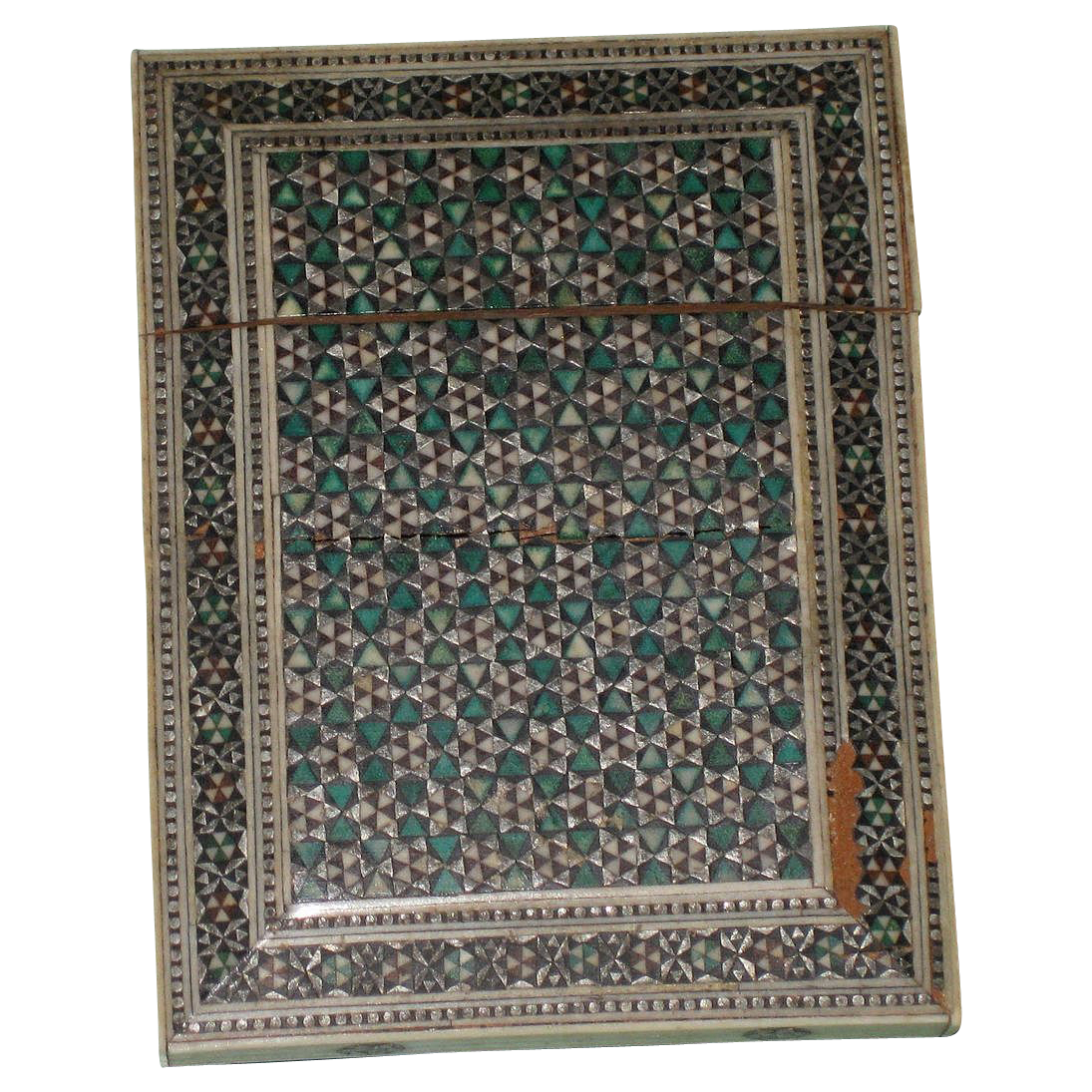 Antique Victorian Calling Card Case Ebony Micro Mosaic Antique Victorian Calling Card Case Ebony Micro Mosaic