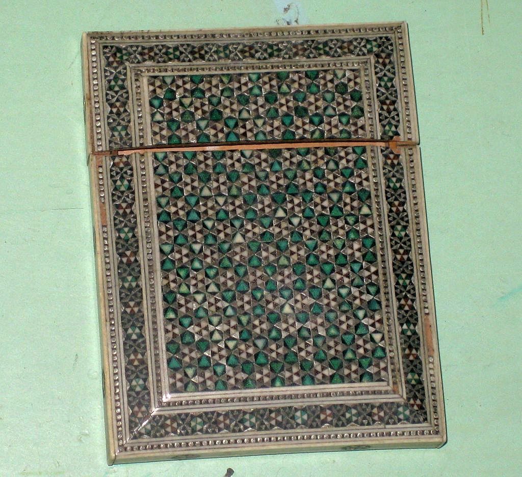 Antique Victorian Calling Card Case Ebony Micro Mosaic Antique Victorian Calling Card Case Ebony Micro Mosaic