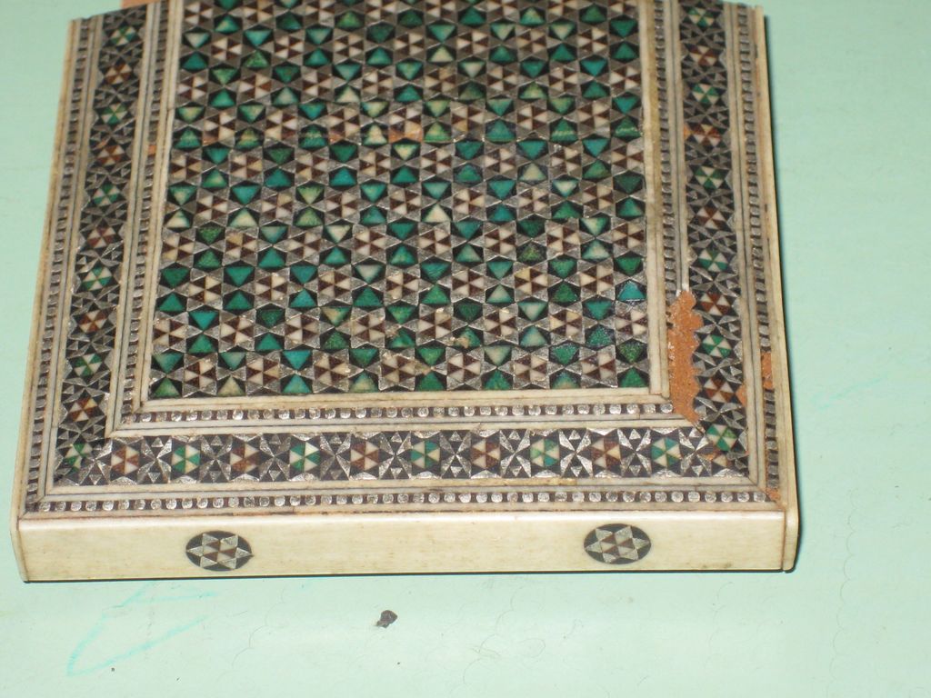 Antique Victorian Calling Card Case Ebony Micro Mosaic Antique Victorian Calling Card Case Ebony Micro Mosaic