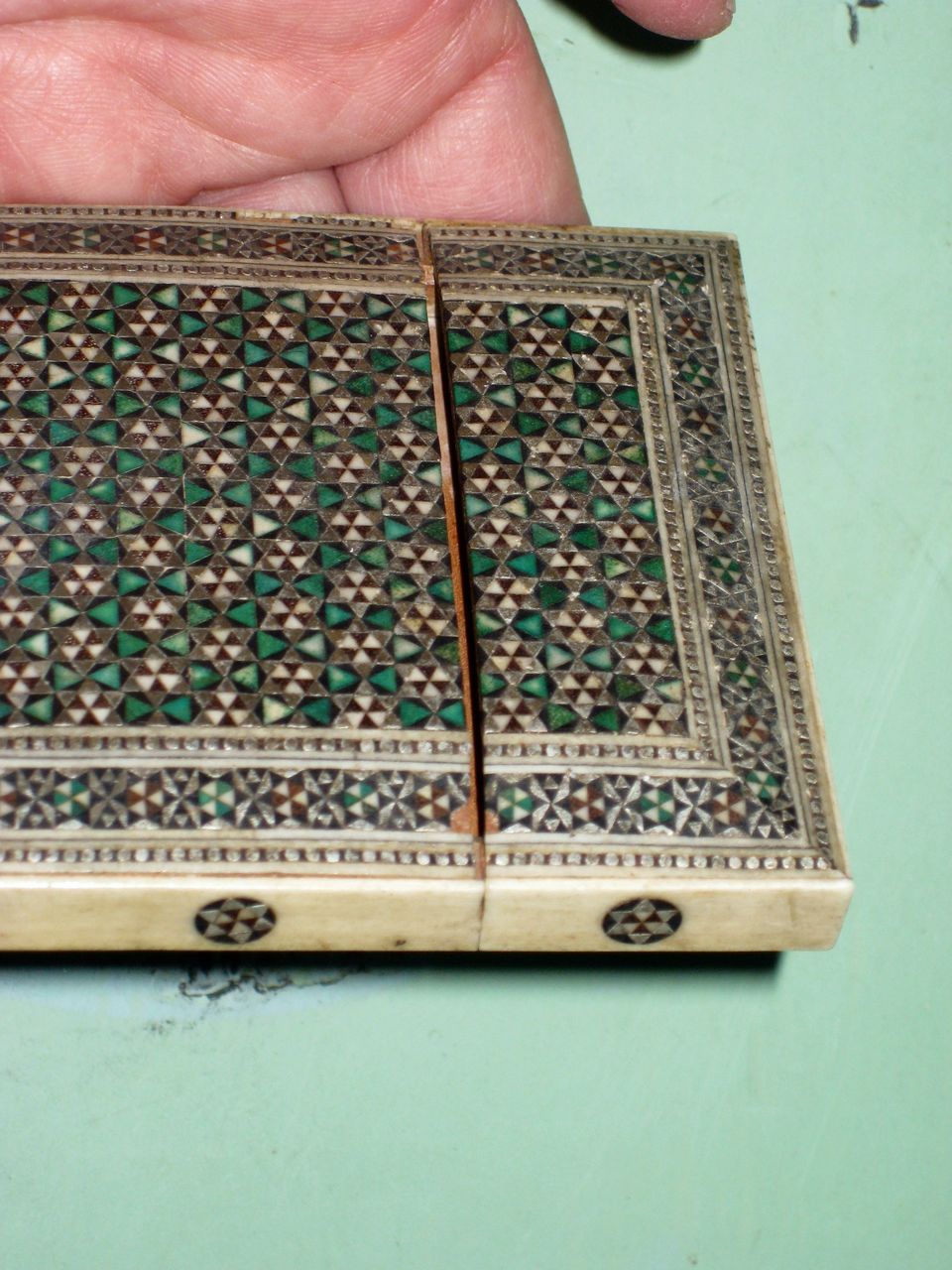 Antique Victorian Calling Card Case Ebony Micro Mosaic Antique Victorian Calling Card Case Ebony Micro Mosaic