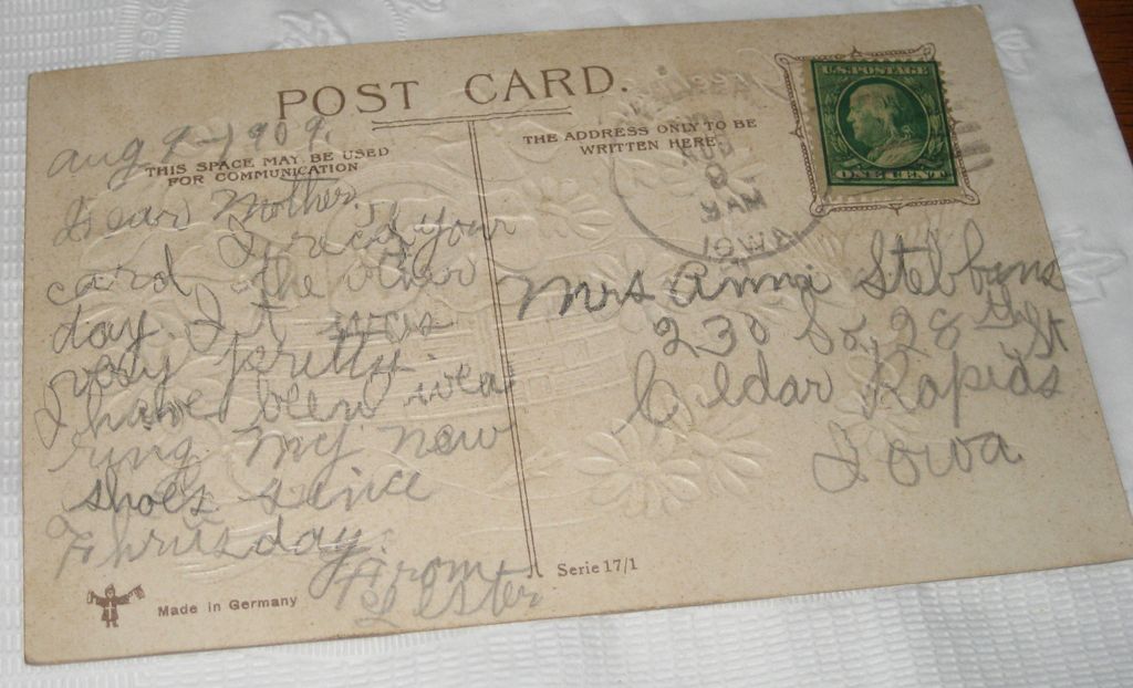 Antique Postcard Love's Greetings Doves Pansies Germany Antique Postcard Love's Greetings Doves Pansies Germany