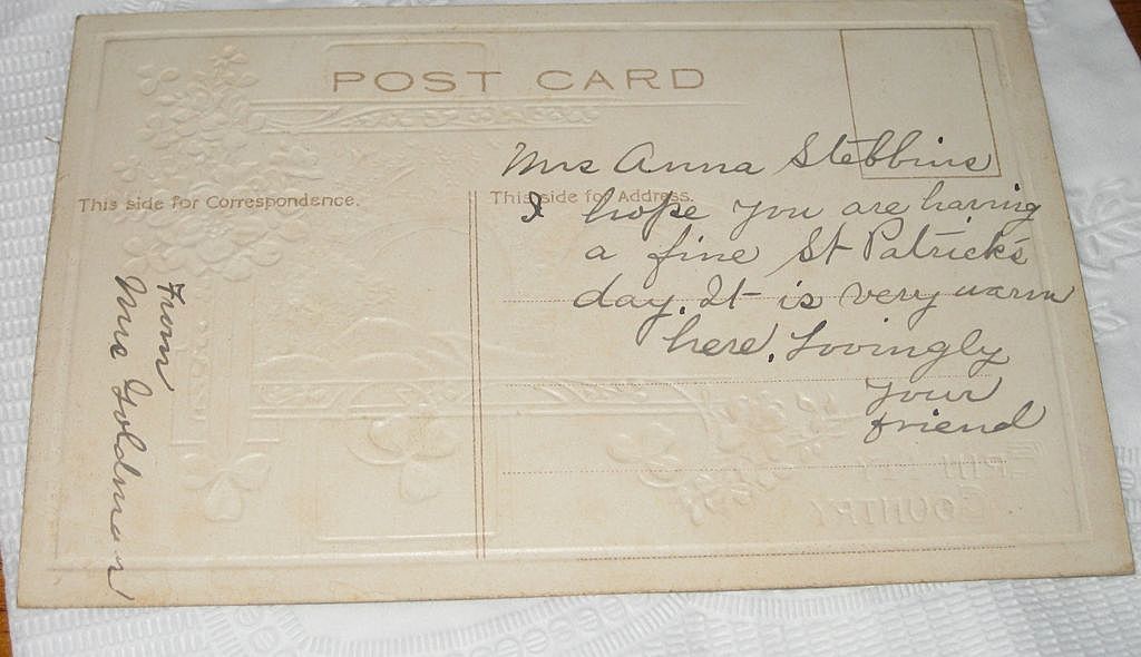St Patrick's Day Ireland Antique Postcard Circa Early 1900's St Patrick's Day Ireland Antique Postcard Circa Early 1900's