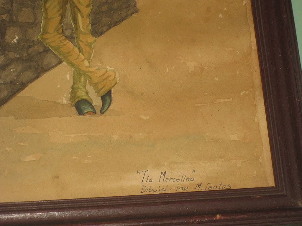 1939 Charming Vintage Watercolor Painting "Tio Marcelino" Mexican Man 1939 Charming Vintage Watercolor Painting "Tio Marcelino" Mexican Man