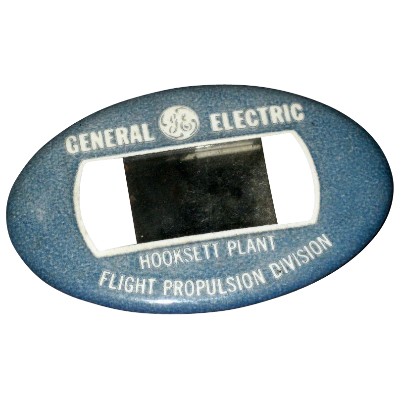 Vintage GE Hooksett Plant NY Employee Photo ID BADGE Flight Propulsion Division Vintage GE Hooksett Plant NY Employee Photo ID BADGE Flight Propulsion Division